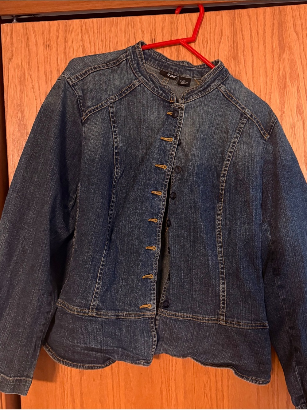 a.n.a Dark Blue Denim Jean Jacket with Stand Collar